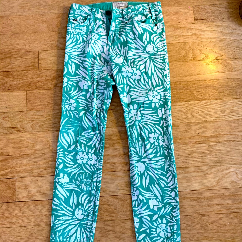 Rare custom skinny jeans with flower print